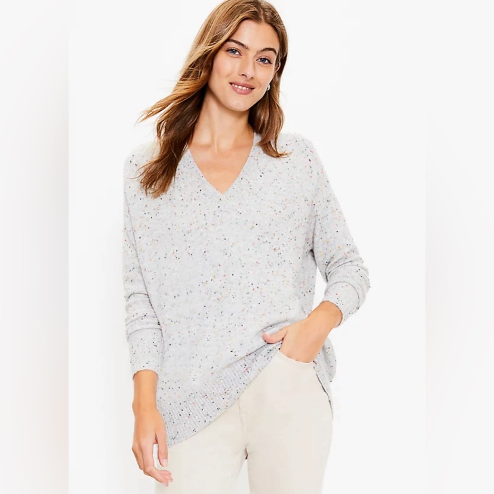 Loft Speckled Light Grey Sweater